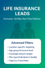 Exclusive Life Insurance Leads in India with advanced filters – location, age group, income level, coverage amount, plan type, and urgency of purchase.